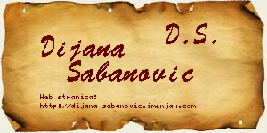 Dijana Šabanović vizit kartica